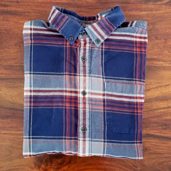EDDIE BAUER Men's Flannel Shirt Blue Red Plaid Size M - Picture 1 of 11